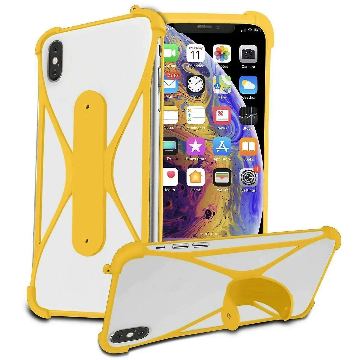 Coque bumper antichoc etirable avec cordon port tour du cou et bandouliere iPhone 8 Plus