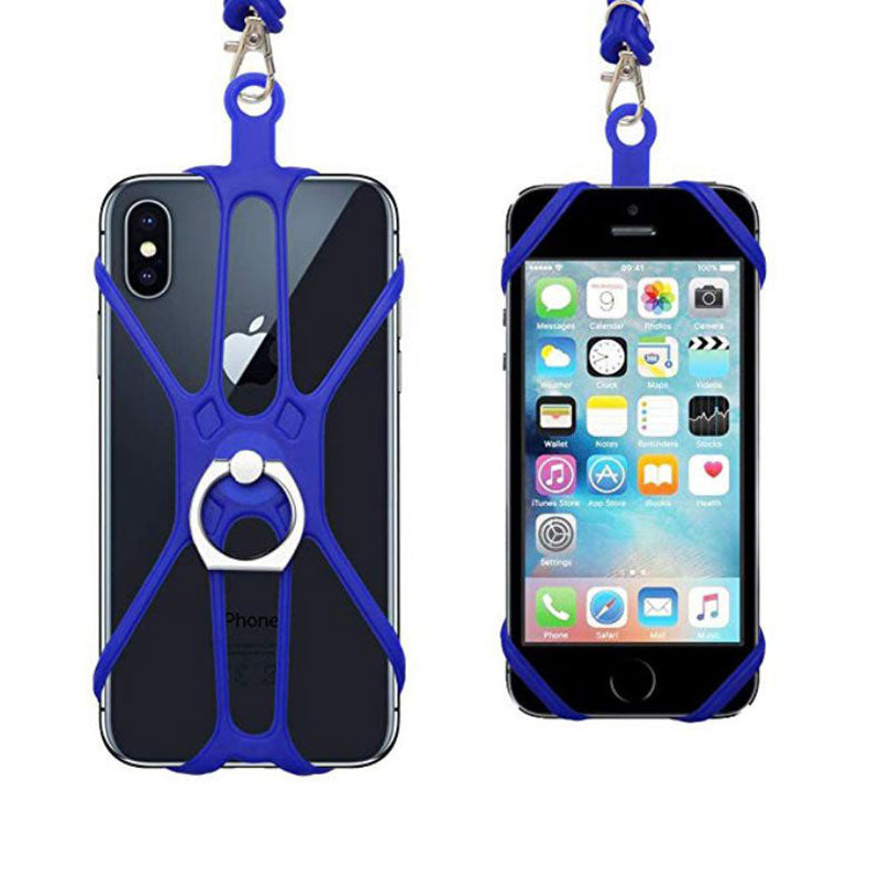 Coque bumper 2 en 1 en silicone en tour de cou ou bandoulière iPhone 8 Plus