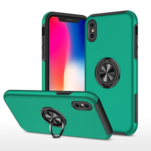 Coque de protection verte avec anneau de support intégré pour iPhone 6(s)