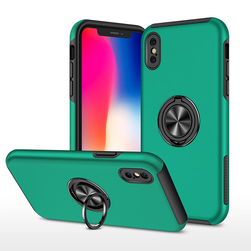 Coque de protection noire avec anneau de support intégré pour iPhone XR