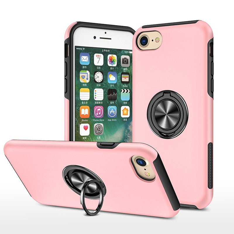 Coque de protection grise avec anneau de support intégré pour iPhone 7 Plus