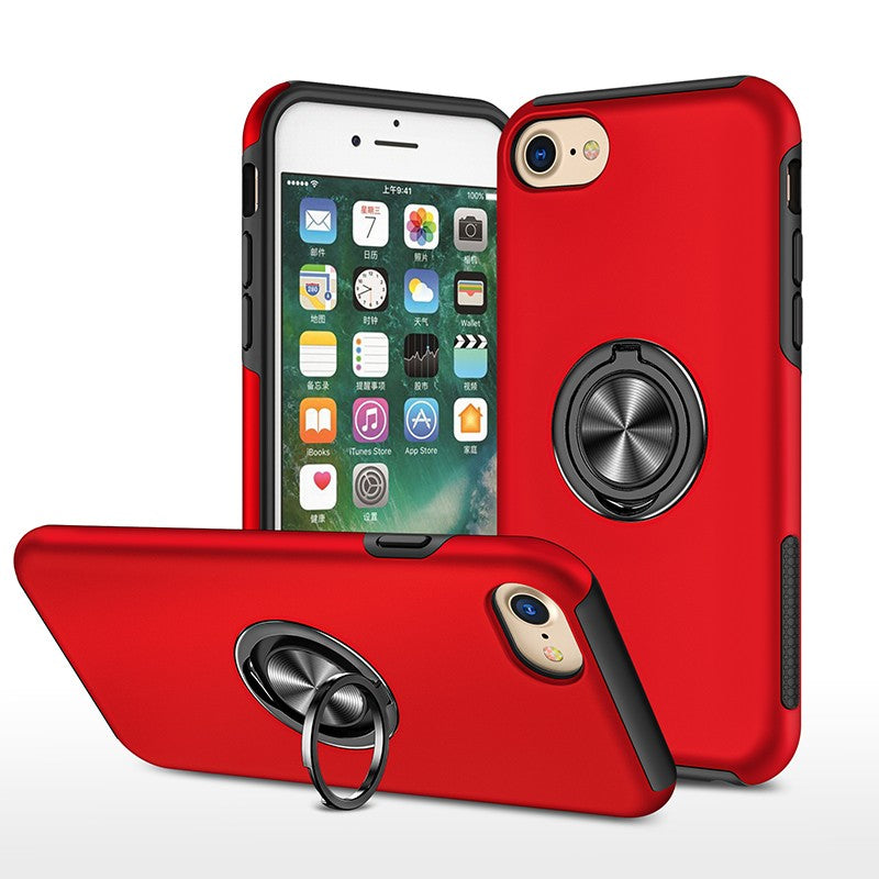 Coque de protection grise avec anneau de support intégré pour iPhone 8 Plus