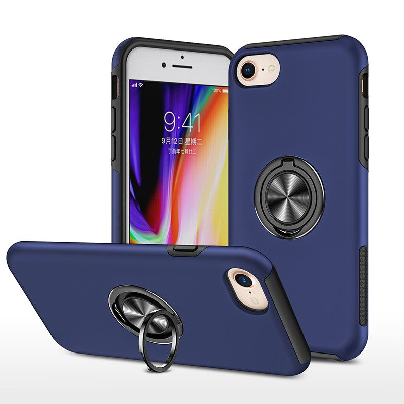 Coque de protection verte avec anneau de support intégré pour iPhone 7 Plus