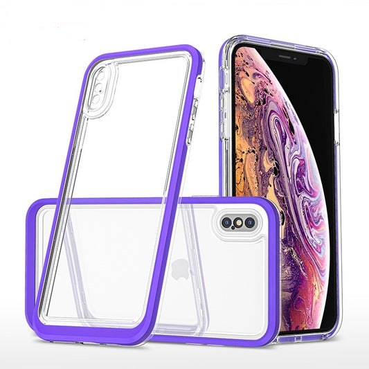 coque violette hybride robuste triple protection pour iPhone X/XS