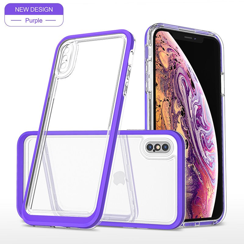 coque violette hybride robuste triple protection pour iPhone XS MAX