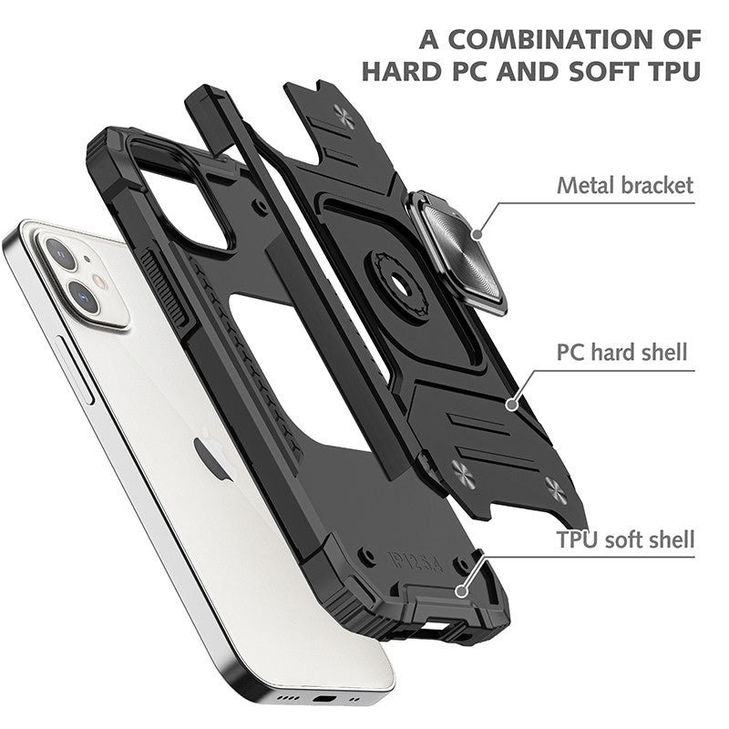 coque style armure protection maximale avec anneau de soutien pour iPhone