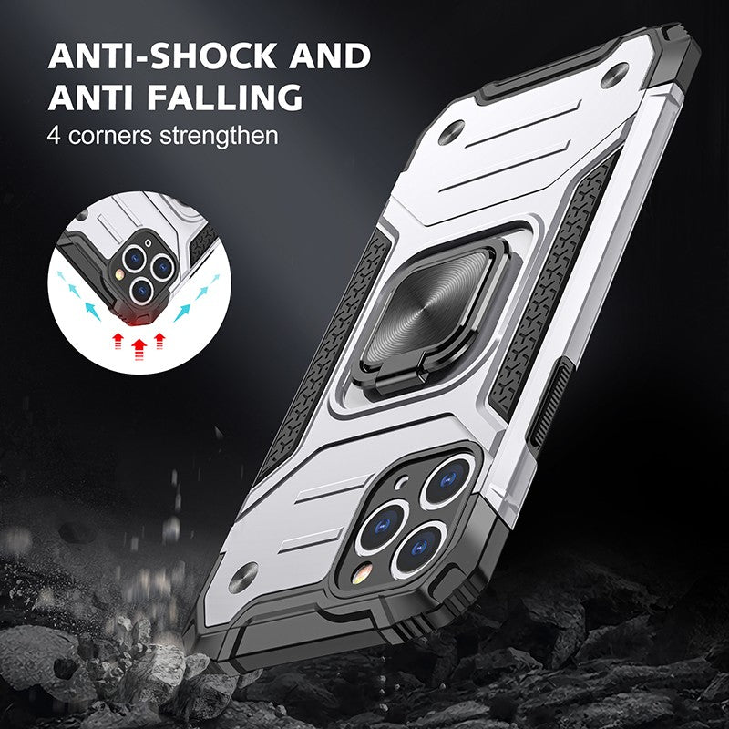 coque style armure protection maximale avec anneau de soutien pour iPhone