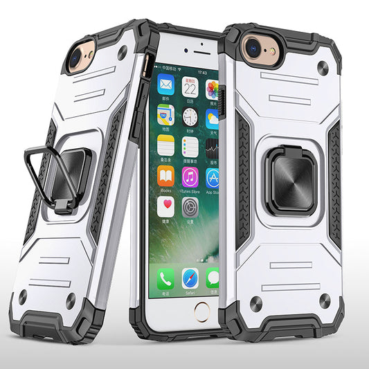 coque armure grise protection maximale avec anneau de soutien pour iPhone SE 2020