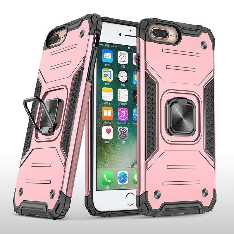 coque armure rose protection maximale avec anneau de soutien pour iPhone SE 2020