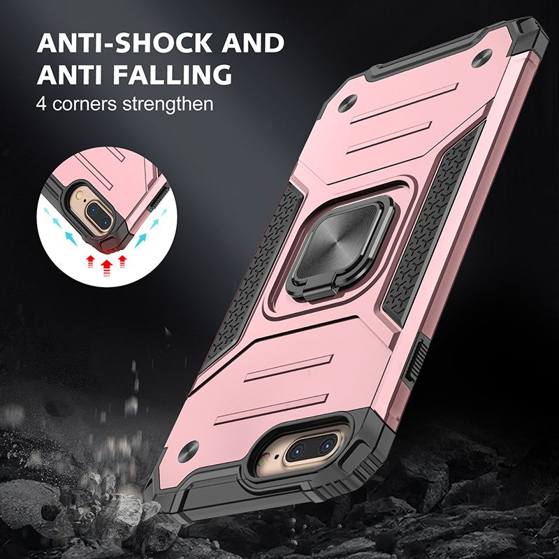 coque armure rose protection maximale avec anneau de soutien pour iPhone SE 2020