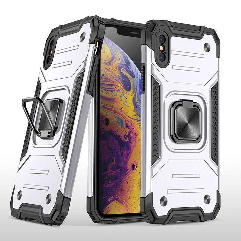 coque style armure protection maximale avec anneau de soutien pour iPhone