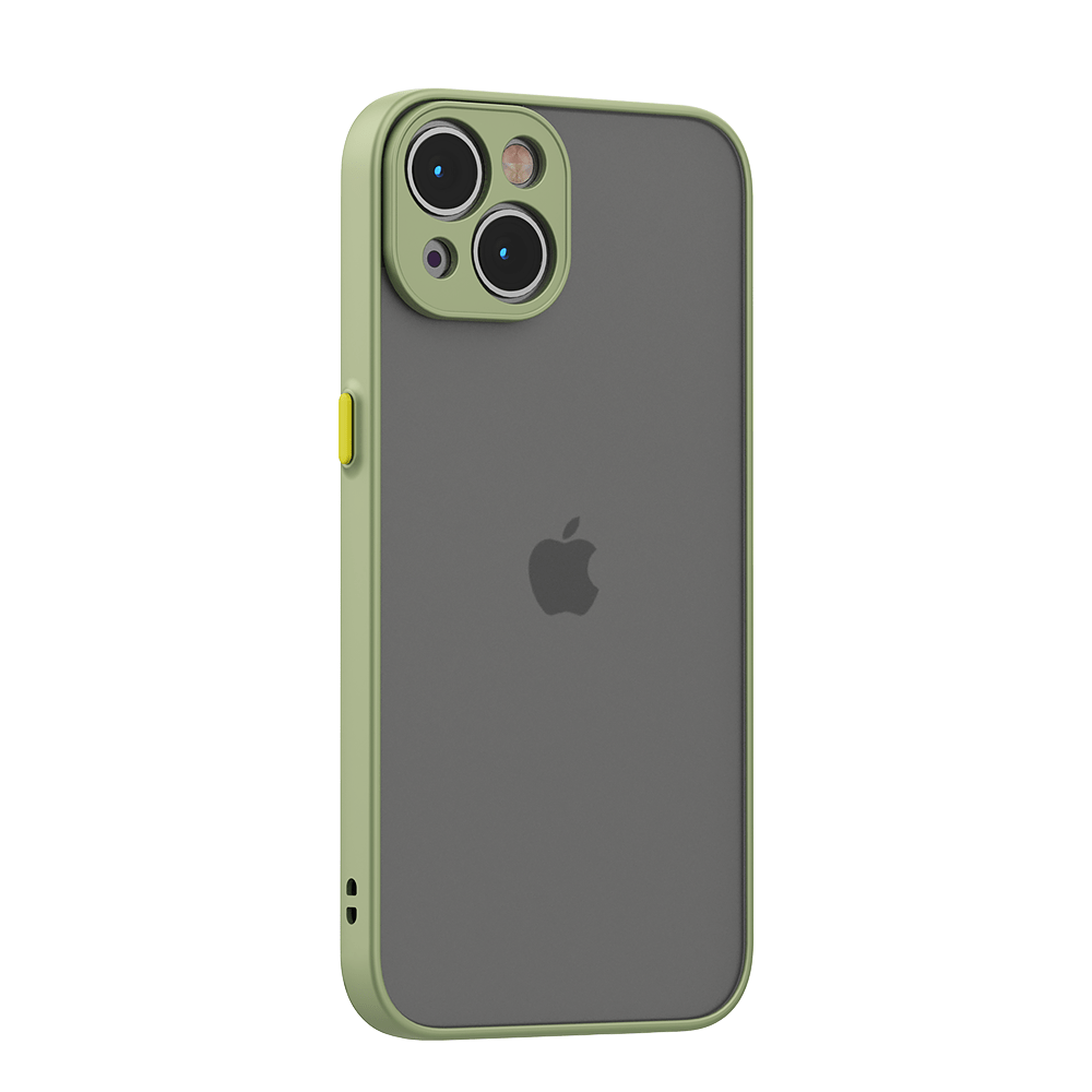 Coque design verte semi transparente finition mate protection camera pour iPhone 6/6s