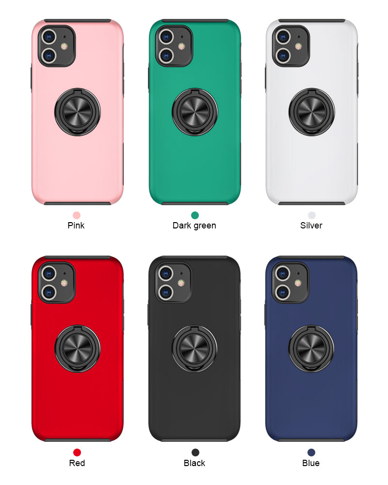 Coque de protection bleue avec anneau de support intégré pour iPhone 11