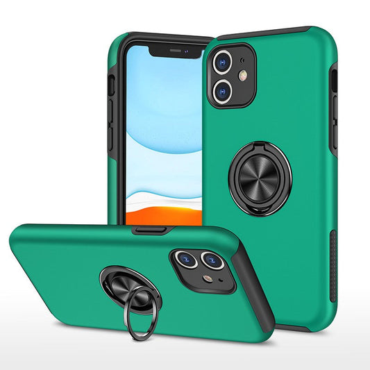 Coque de protection verte avec anneau de support intégré pour iPhone 12 Pro MAX