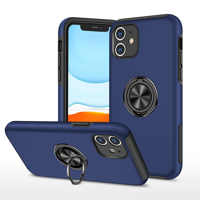 Coque de protection grise avec anneau de support intégré pour iPhone 13/13 Pro