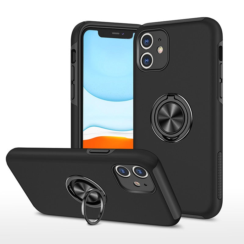 Coque de protection bleue avec anneau de support intégré pour iPhone 11