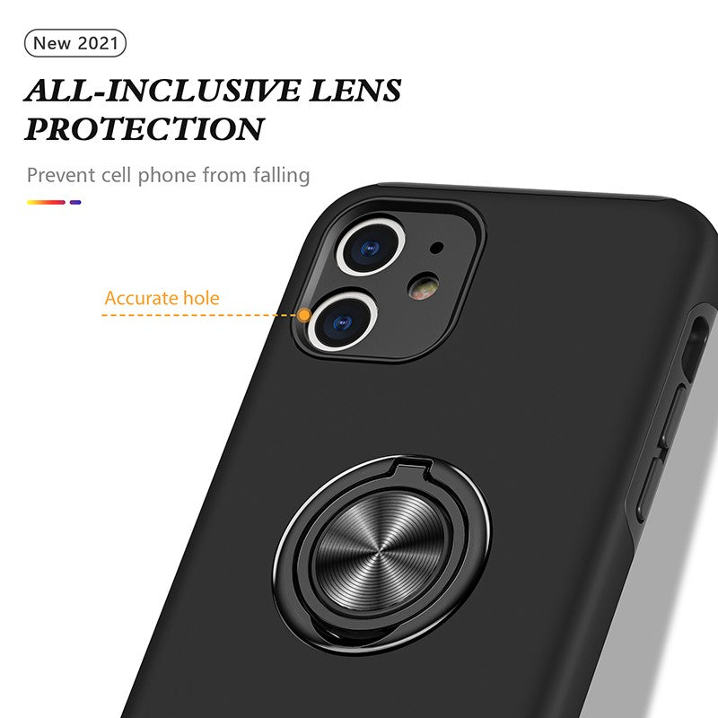 Coque de protection bleue avec anneau de support intégré pour iPhone 11