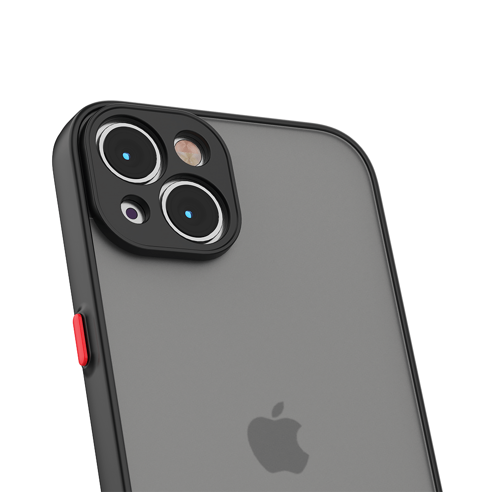 Coque design rouge semi transparente finition mate protection camera pour iPhone 7/8