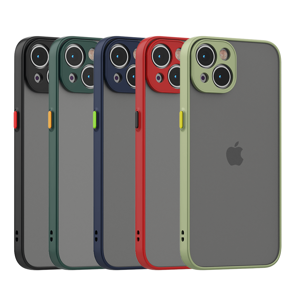 Coque design rouge semi transparente finition mate protection camera pour iPhone X/XS