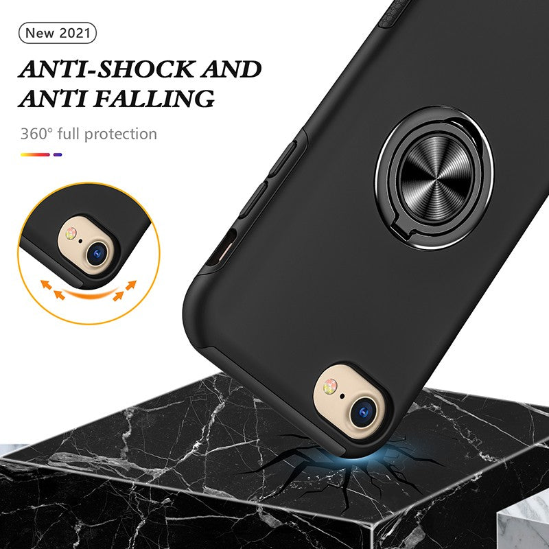 Coque de protection noire avec anneau de support intégré pour iPhone 6(s) Plus