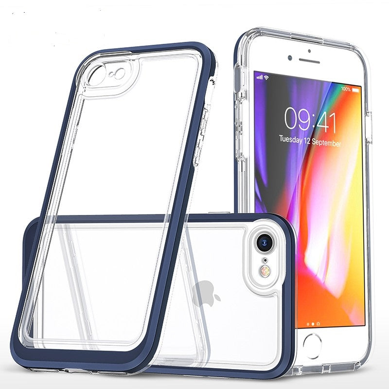 coque bleue hybride robuste triple protection pour iPhone 7