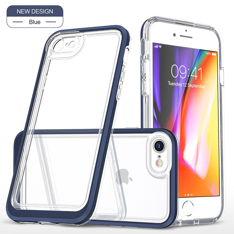 coque bleue hybride robuste triple protection pour iPhone 7