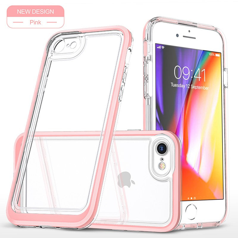 coque rose hybride robuste triple protection pour iPhone 7 Plus