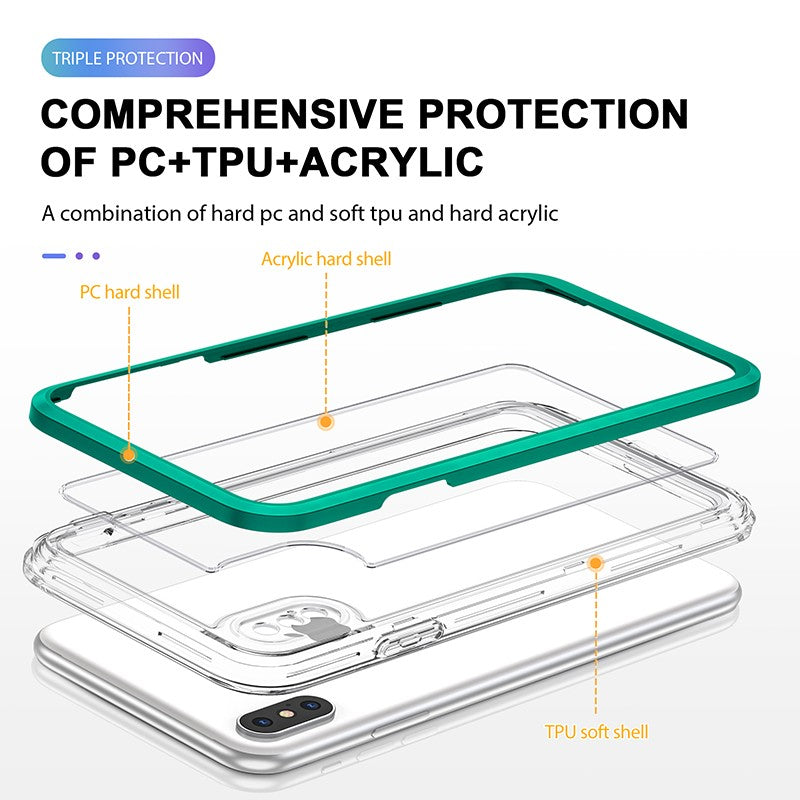 coque noire hybride robuste triple protection pour iPhone X/XS