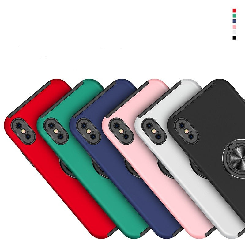 Coque de protection rose avec anneau de support intégré pour iPhone XR