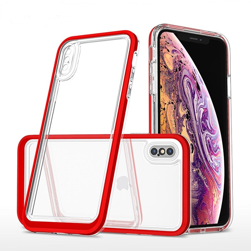 coque rouge hybride robuste triple protection pour iPhone XS MAX