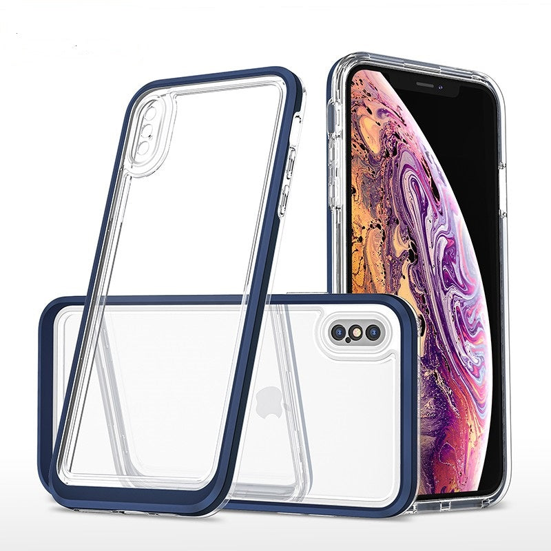 coque bleue hybride robuste triple protection pour iPhone XS MAX