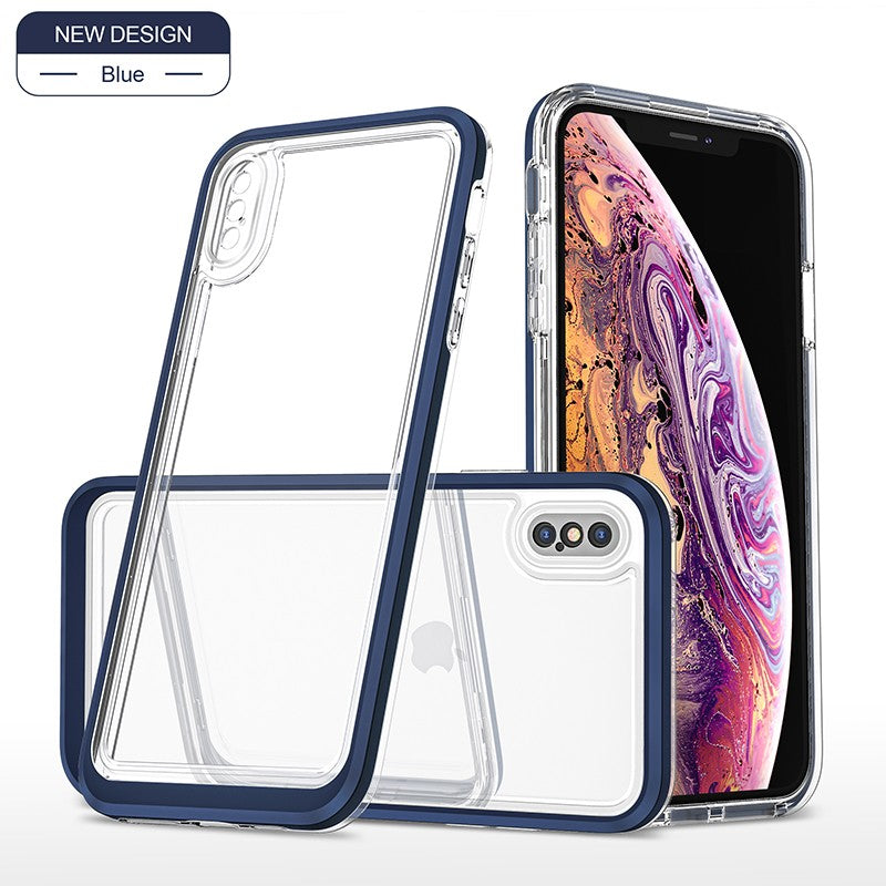 coque bleue hybride robuste triple protection pour iPhone X/XS