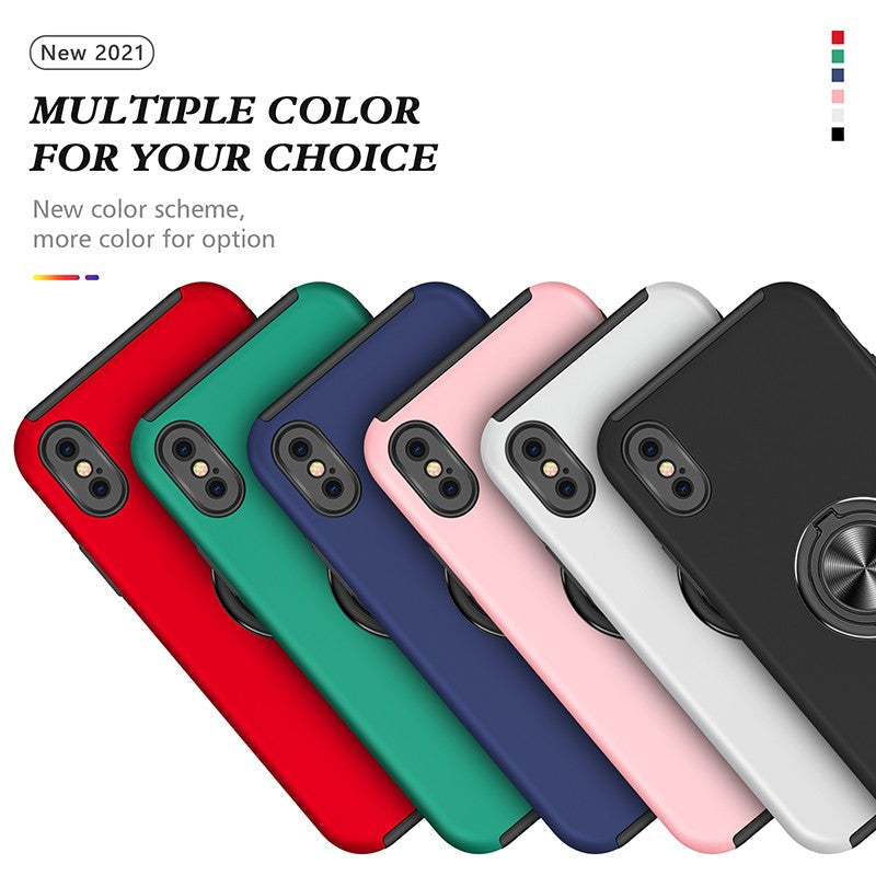 Coque de protection grise avec anneau de support intégré pour iPhone XR