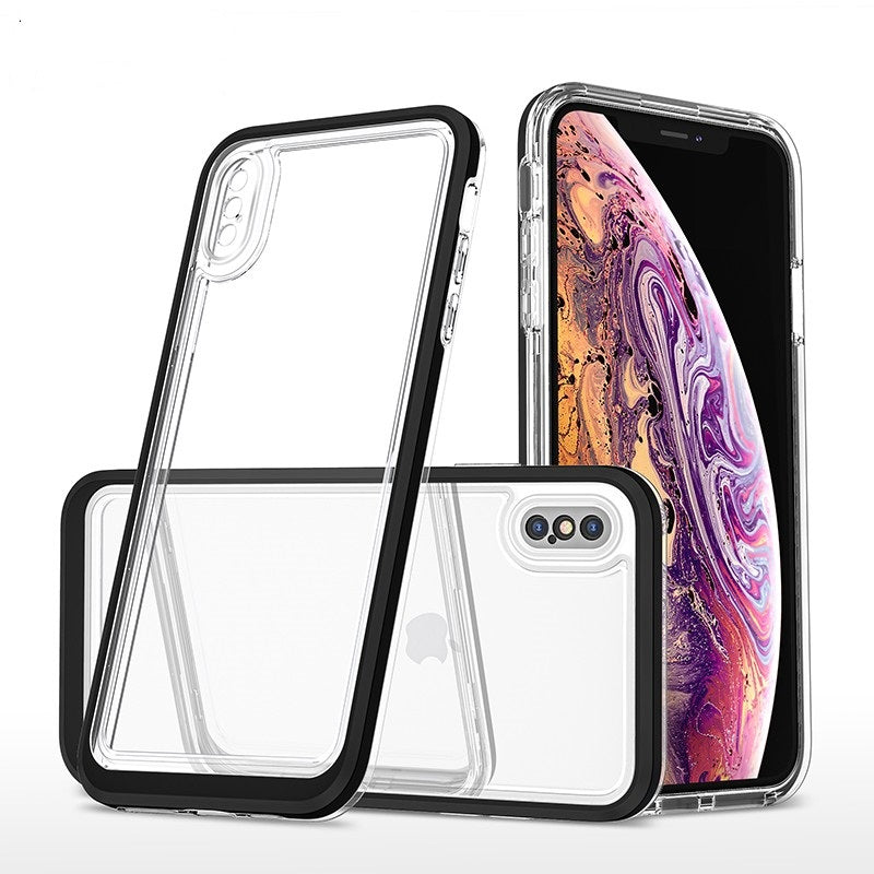 coque noire hybride robuste triple protection pour iPhone X/XS