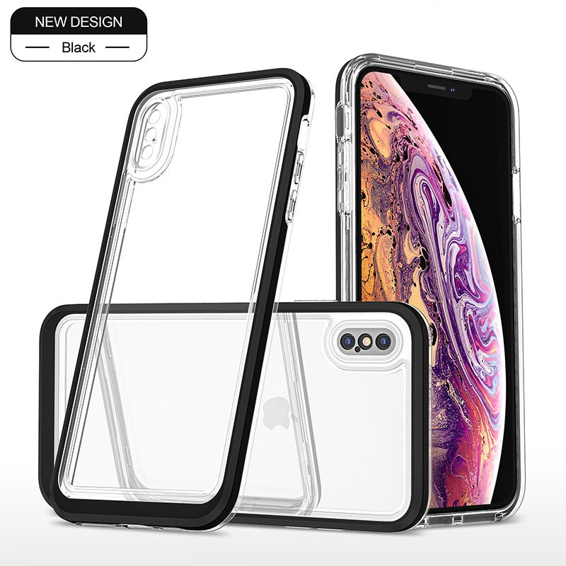 coque noire hybride robuste triple protection pour iPhone X/XS