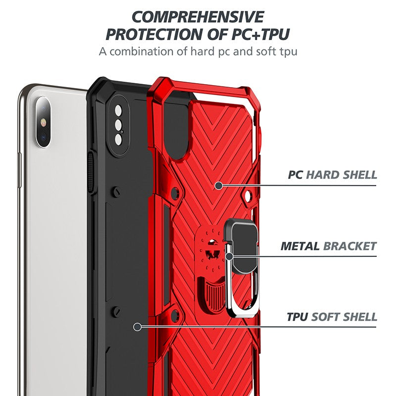 Coque renforcee bleue Xtrem hybride avec béquille de soutien pour iPhone X/XS