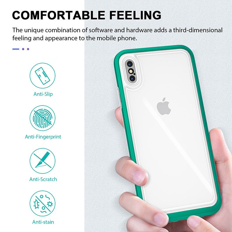 coque bleue hybride robuste triple protection pour iPhone X/XS