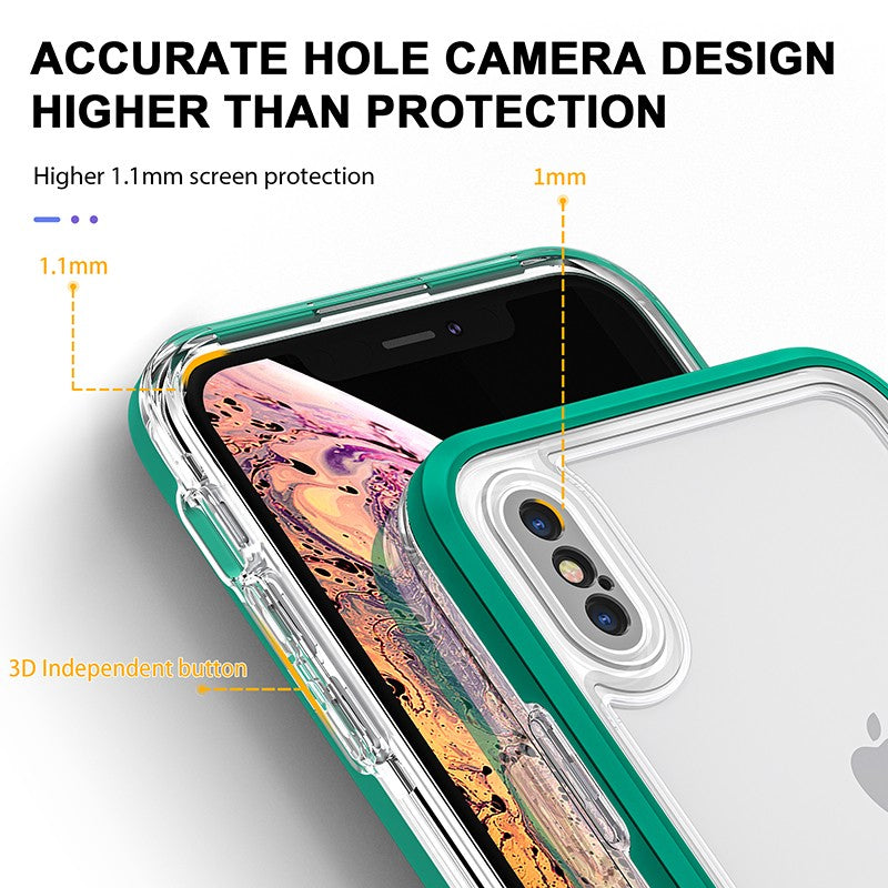 coque bleue hybride robuste triple protection pour iPhone XS MAX