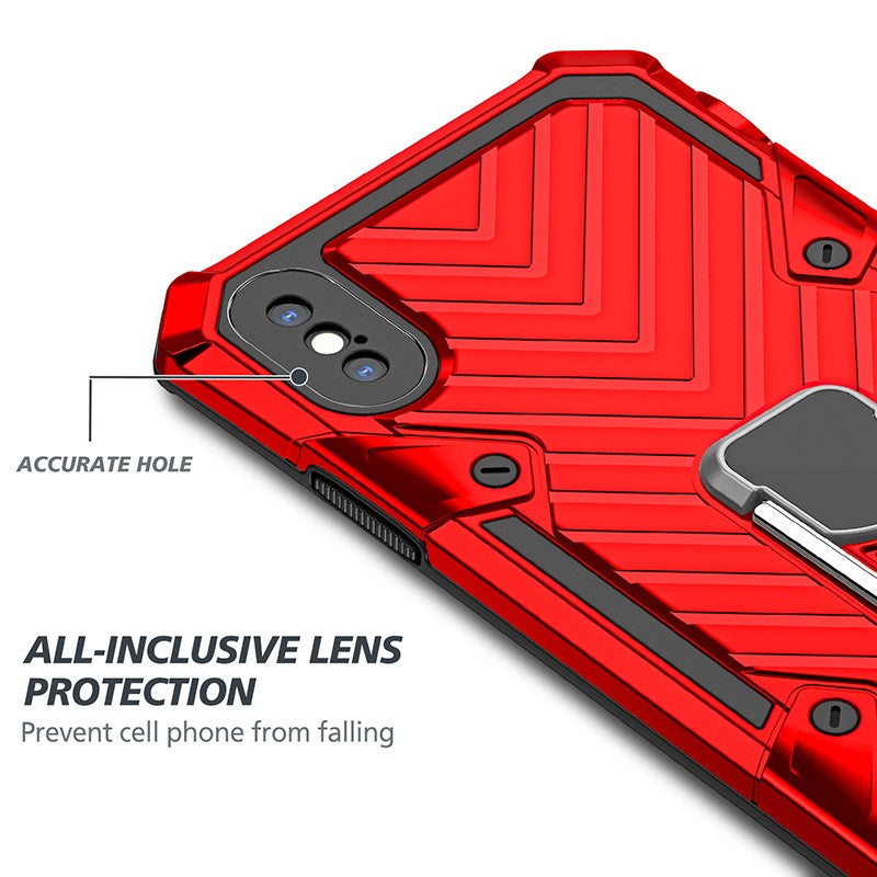 Coque renforcee rouge Xtrem hybride avec béquille de soutien pour iPhone X/XS