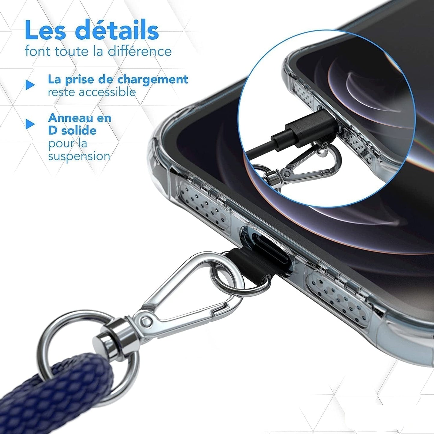 Cordon porte mobile universel en bandouliere pour votre iPhone 13 Mini