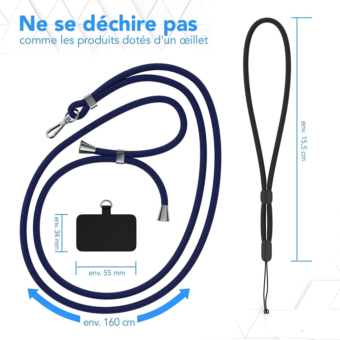 Cordon porte mobile universel en bandouliere pour votre iPhone 12 Pro Max