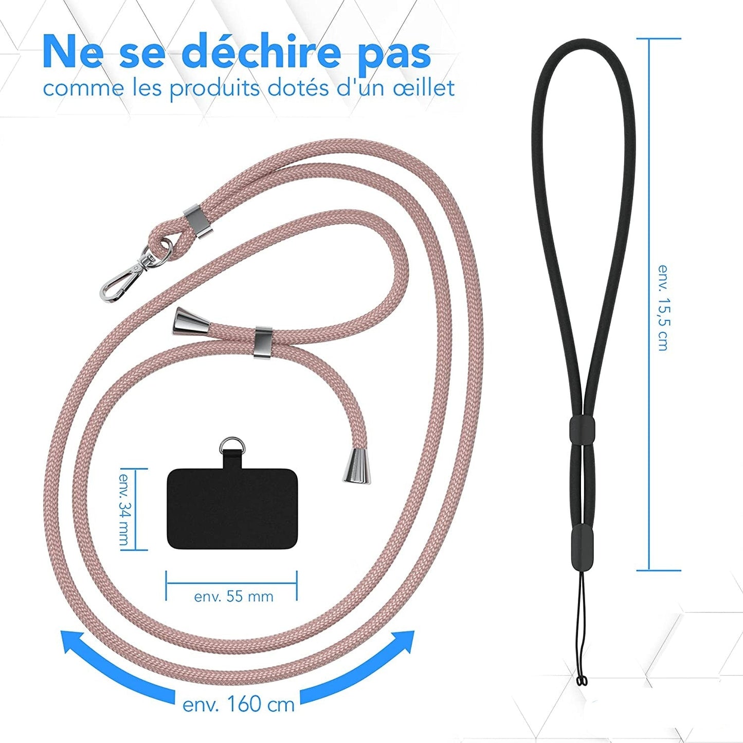 Cordon porte mobile universel en bandouliere pour votre iPhone 14.