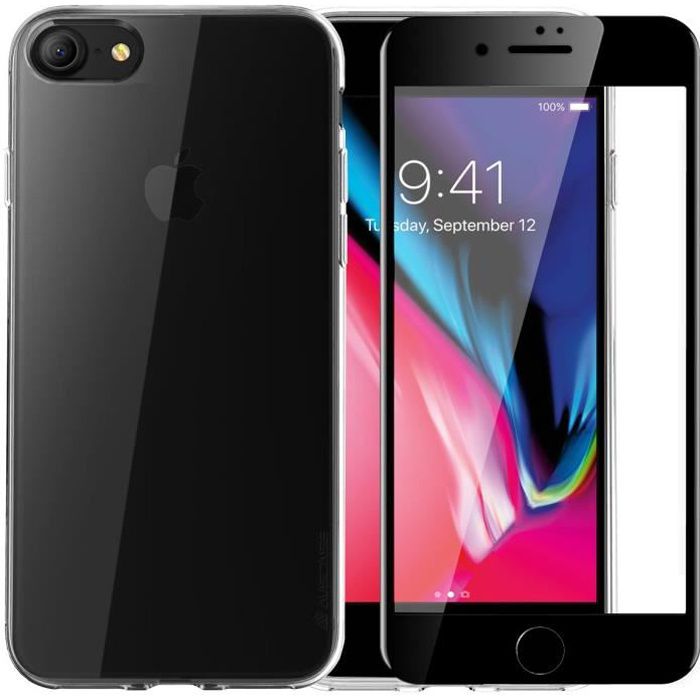 Pack protection integrale coque + verre trempe pour iPhone 7