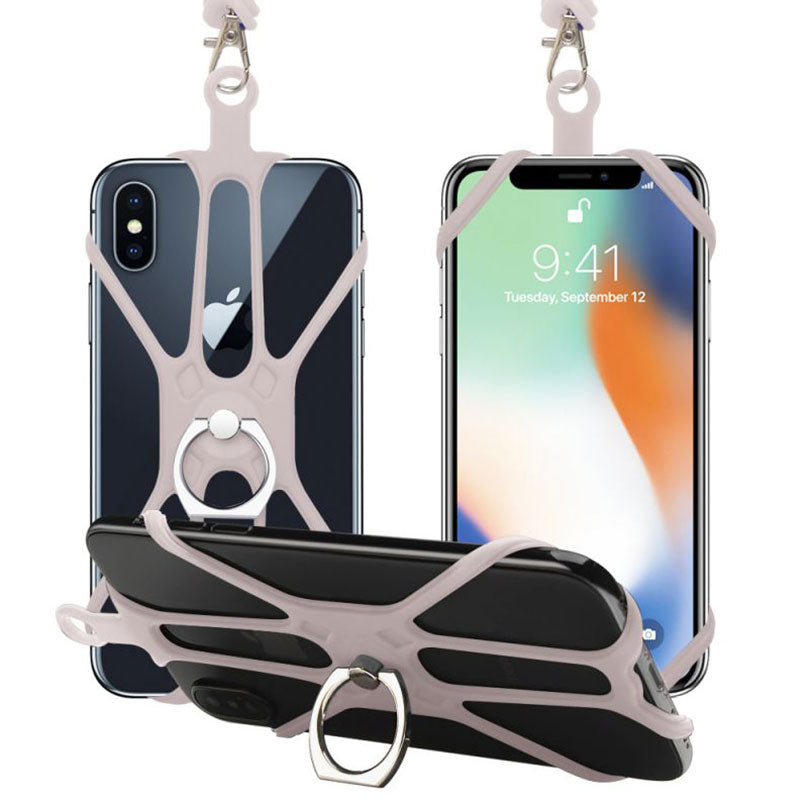 Coque bumper 2 en 1 en silicone en tour de cou ou bandoulière iPhone 8