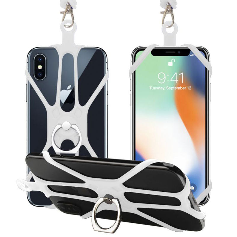 Coque bumper 2 en 1 en silicone en tour de cou ou bandoulière iPhone XR